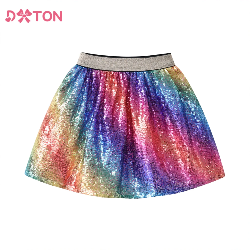 Dxton Tutú de ballet para niñas brillante con lentejuelas arcoíris - imagen 4
