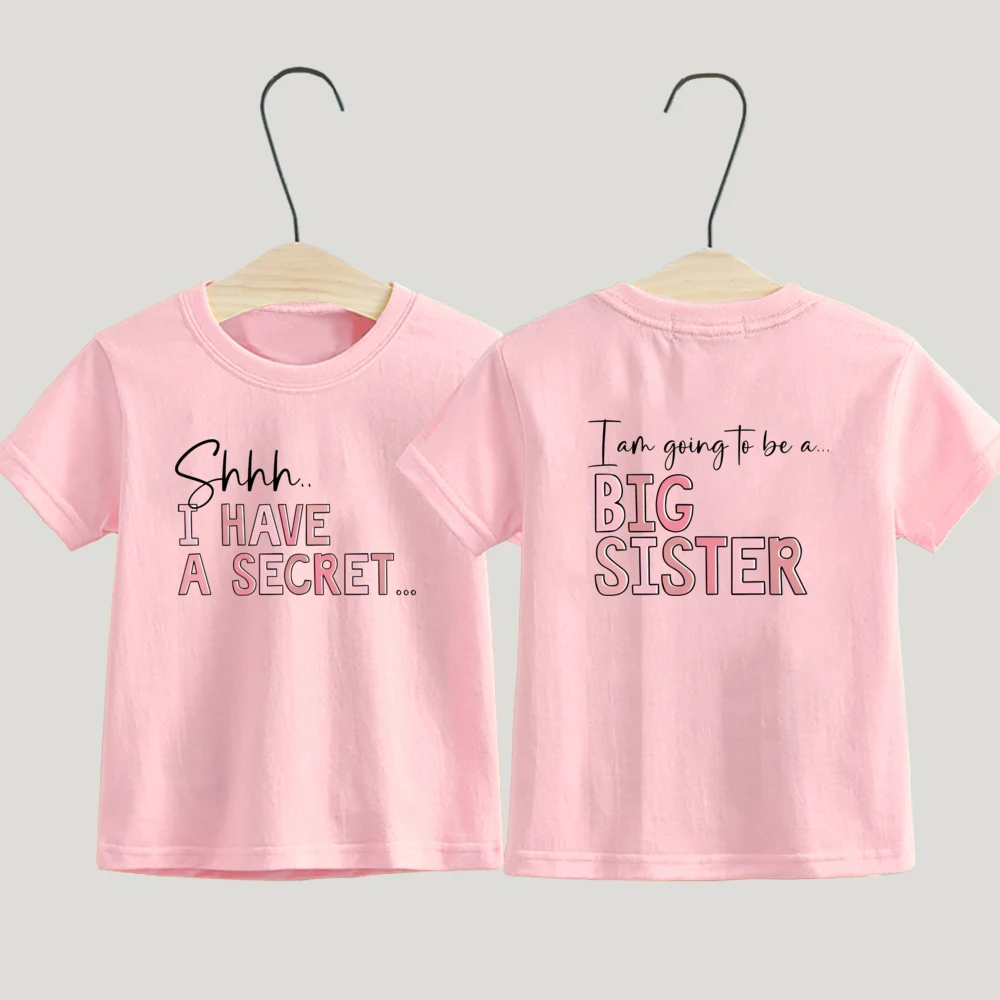 Camiseta de hermana mayor, tengo un secreto prometido a la hermana mayor, regalo de anuncio de embarazo para ir a ser una hermana mayor, camiseta para niños - imagen 3