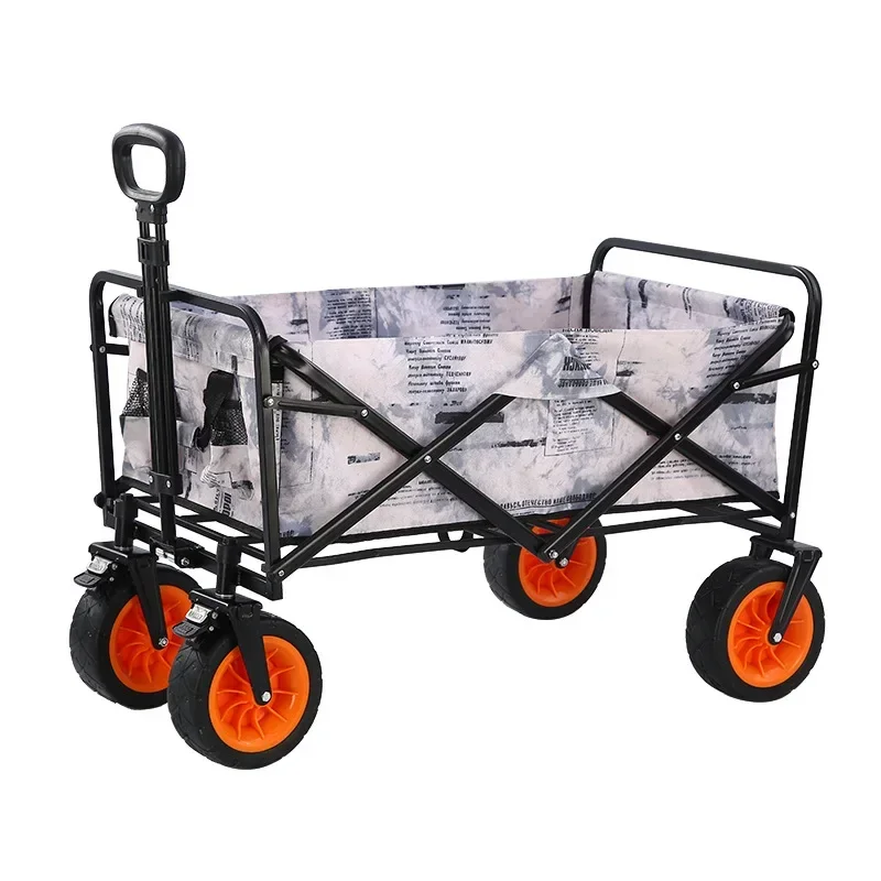 Carrito de Camping al aire libre, carrito de Camping portátil plegable, remolque de Picnic, carrito de compras de viaje para padres e hijos - imagen 5
