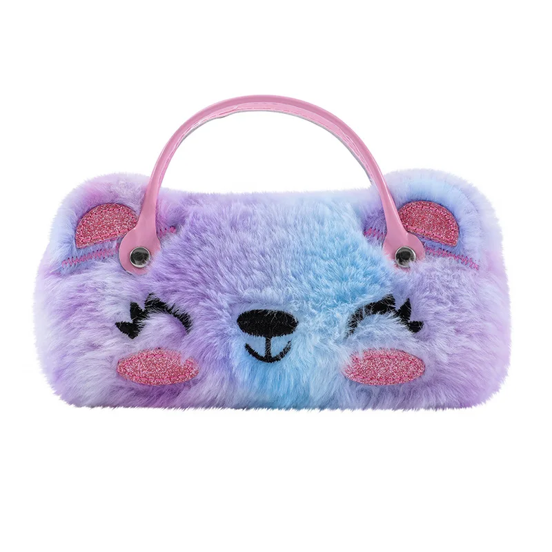 Nuevo estuche de gafas de dibujos animados de peluche: estilos de oso, koala y unicornio. ¡Bolsa de mano/moneda para niños, portátil, resistente a la presión, plegable, práctica! - imagen 5
