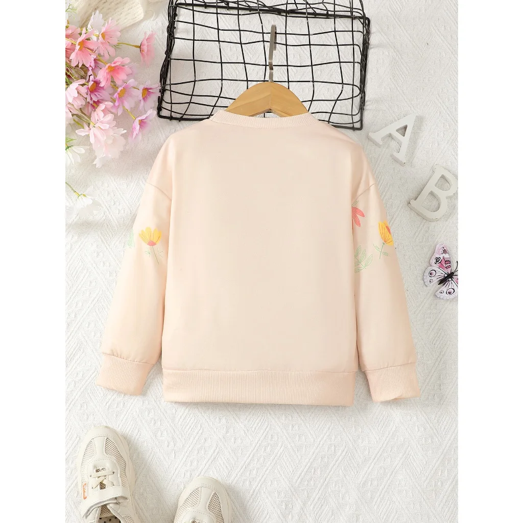 Jersey de manga larga para niñas de 4 a 7 años con Tops estampados con letras para primavera y otoño, disfraz, ropa de ocio para estudiantes - imagen 5
