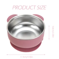 Plato de silicona y acero inoxidable para bebé – Autoalimentación
