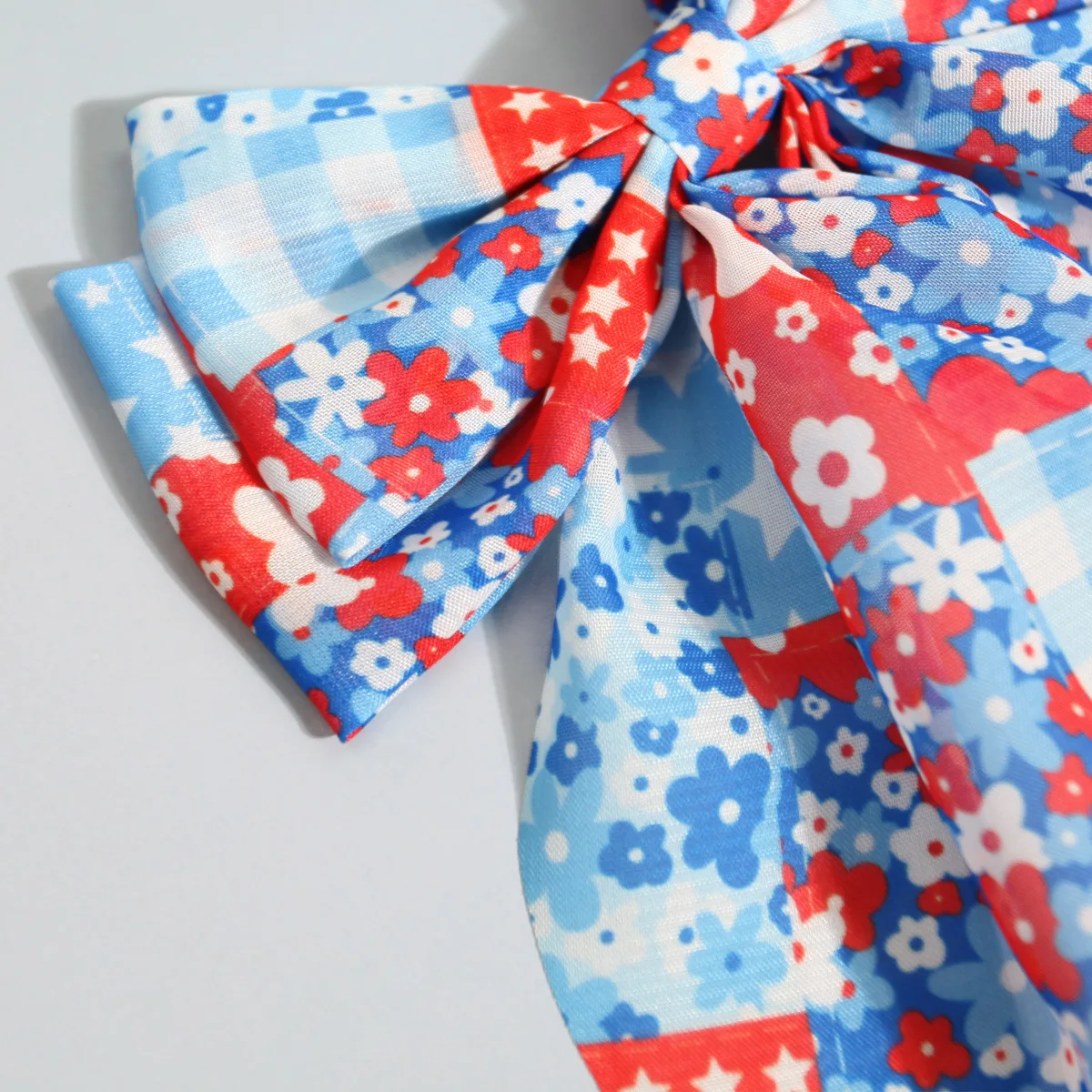 Horquilla con lazo de gasa estampada para cabello de niña - imagen 5