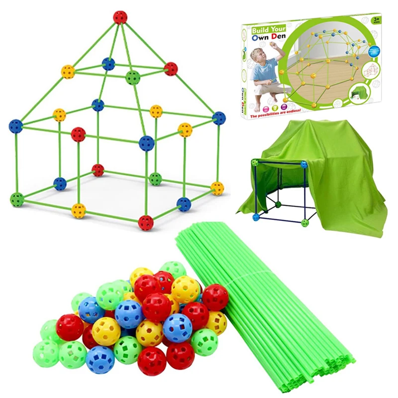 Educativo DIY niños interior creativo construcción fortaleza juego conjunto tiendas construcción casas de juego niños DIY tienda de campaña juguetes