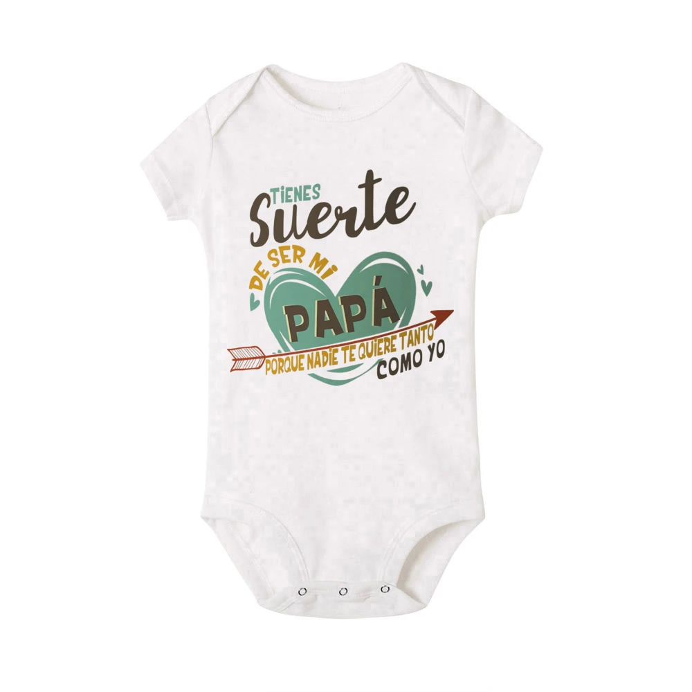 Body divertido con estampado español para bebé recién nacido, ropa de verano de manga corta para niño y niña, mono para gatear - imagen 5