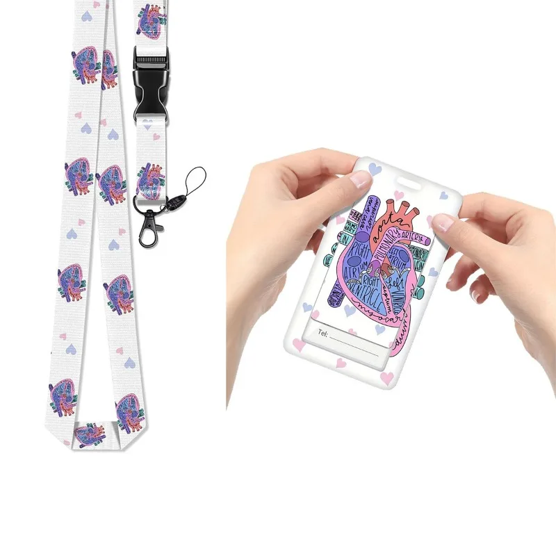 Cordón retráctil con soporte para tarjeta de identificación, Clip giratorio, cordón de enfermera de salud Mental para enfermera, profesora, trabajo de oficina, mujeres - imagen 4