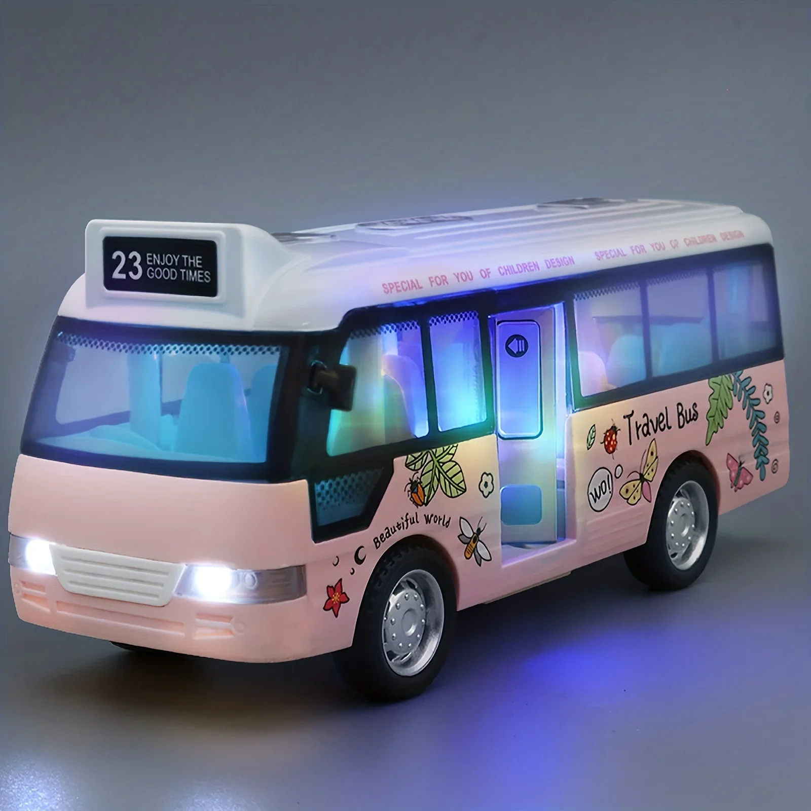 Autobús escolar de juguete con sonido y luces – Puertas abribles - imagen 2