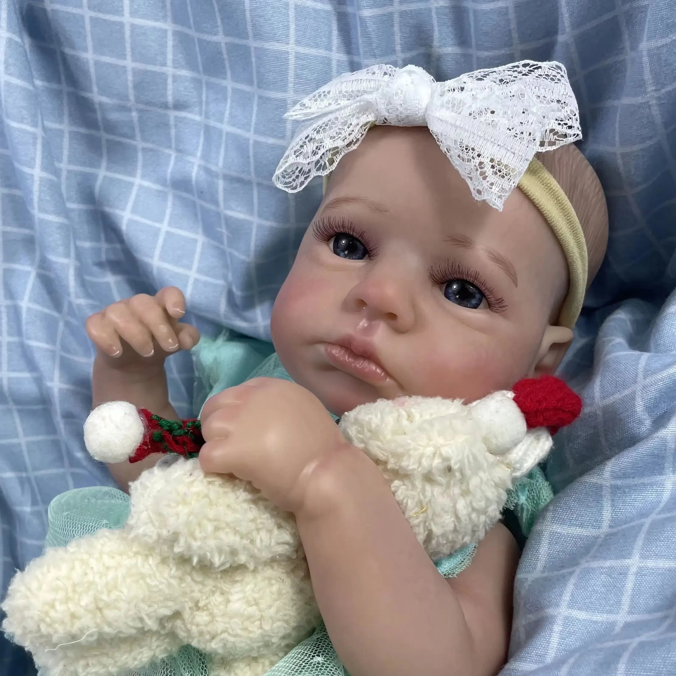 50CM Reborn LouLou despierto cuerpo completo de vinilo chica lavable recién nacido muñeca Reborn 3D tono de piel venas visibles muñeca para niños regalo - imagen 3