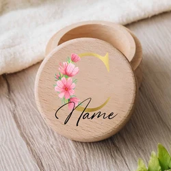 Caja dientes leche bebés – Nombre personalizado madera