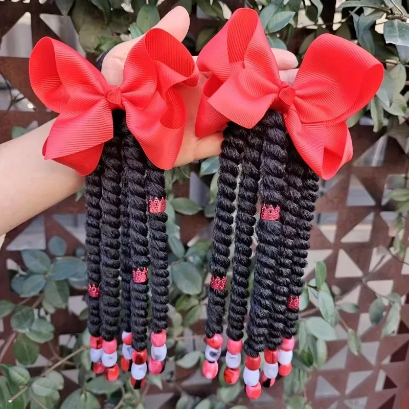 Extensiones de pelo trenzadas con cuentas para niñas – estilo rasta - imagen 3