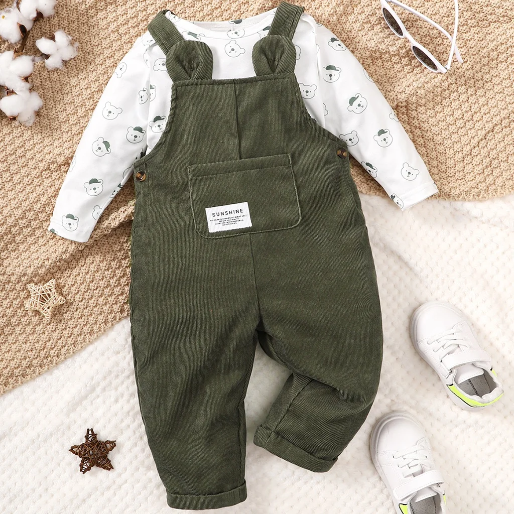 Mono oso verde para bebé niña – Invierno - imagen 2