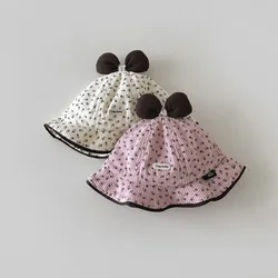 Gorro solar UV para niña – Estampado floral con lazo