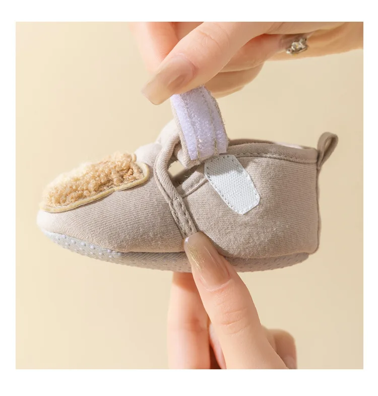 Somenie Zapatos de bebé para primavera y otoño, suela blanda, antideslizantes, con lindo oso de dibujos animados para bebés, niños y niñas - imagen 5
