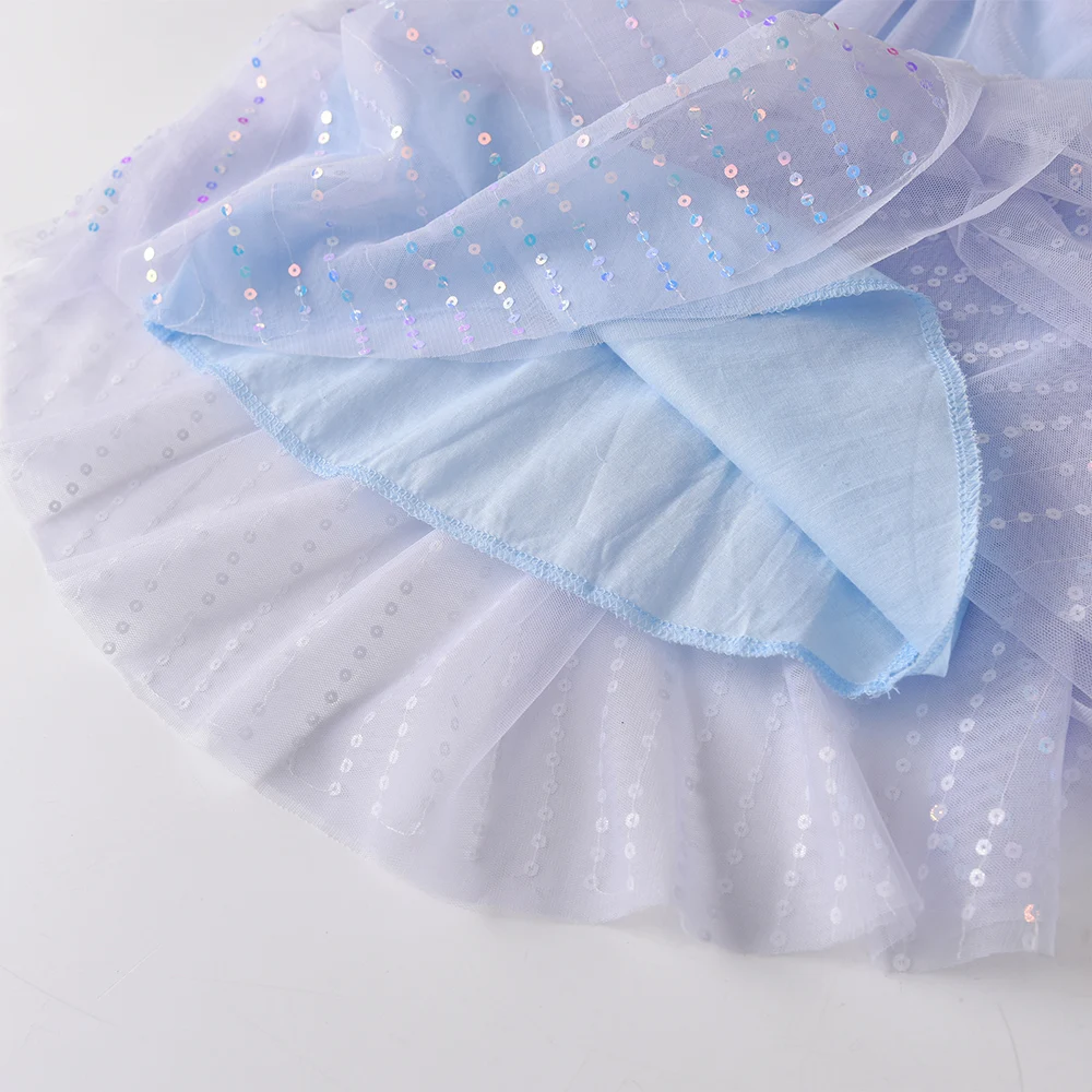 DXTON Vestido de princesa en gasa sin mangas con lentejuelas verano - imagen 5