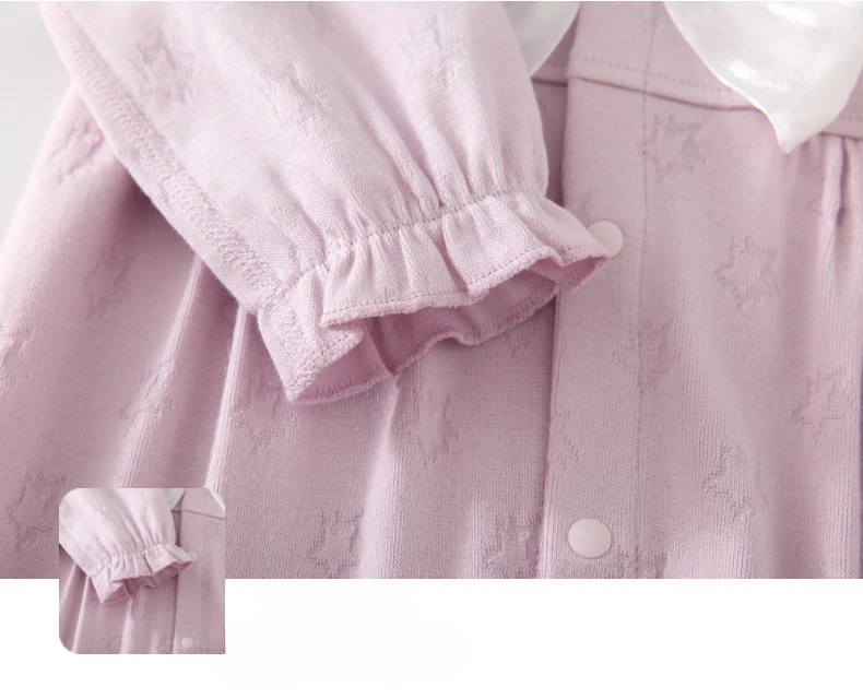 Somenie, pelele para niñas recién nacidas, bonito pajarita, monos de manga larga con cuello redondo, ropa para todas las estaciones, mono para bebé - imagen 4