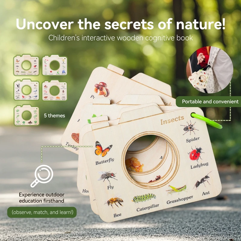 Lupa infantil de madera para explorar – Juguete educativo - imagen 3