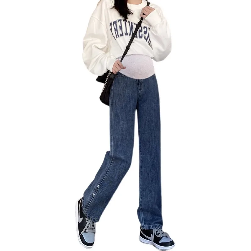 Otoño Invierno más pantalones vaqueros de maternidad de terciopelo pantalones casuales del vientre ropa para mujeres embarazadas pantalones lápiz de embarazo - imagen 5