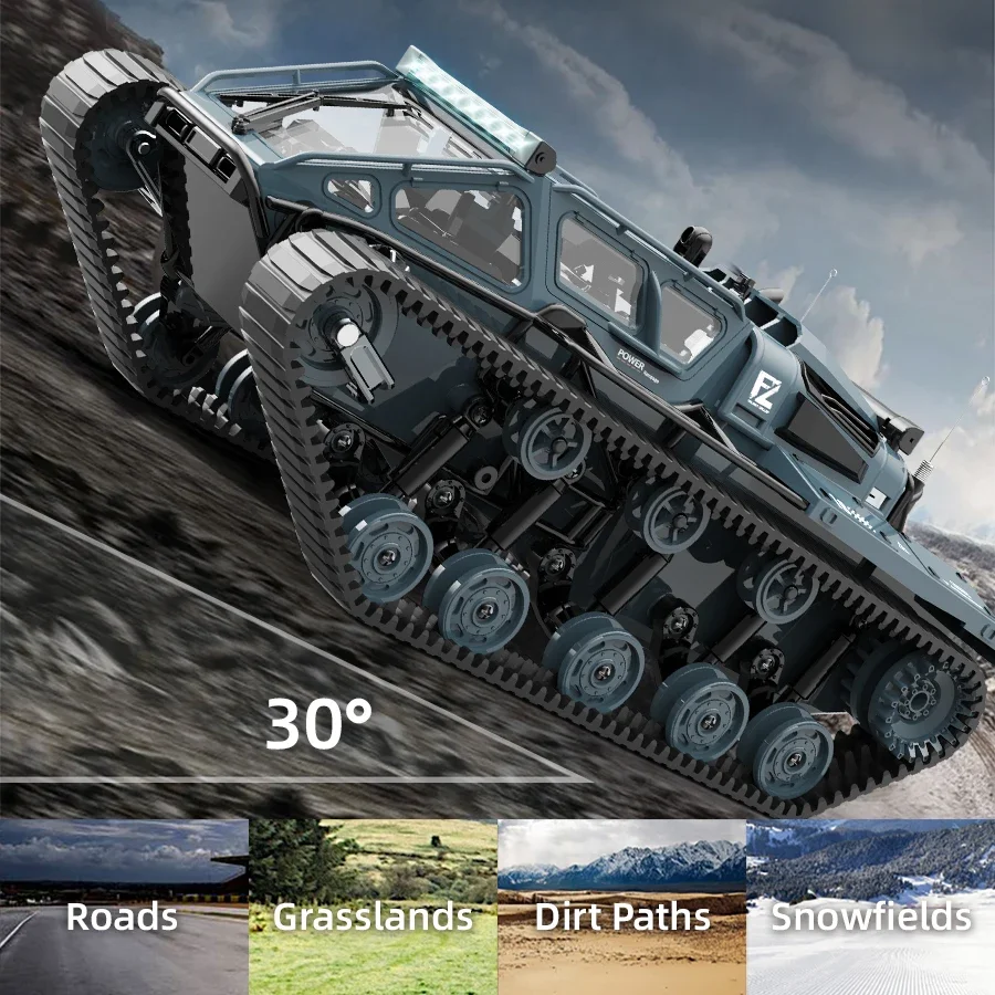 RC tanque con orugas todoterreno 2,4G Buggy de alta velocidad coche de Control remoto con coche de escalada ligero vehículo blindado regalos para niños Navidad - imagen 3