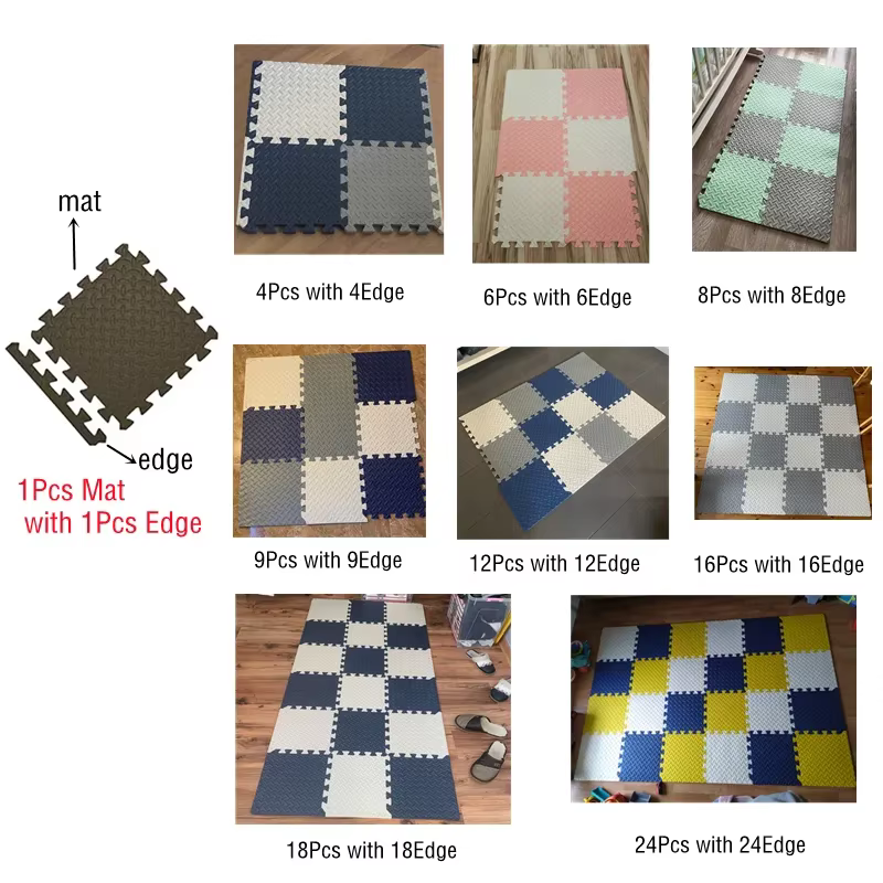 Alfombrilla puzzle bebé – Alfombra juego Tatami suave entrelazada - imagen 3