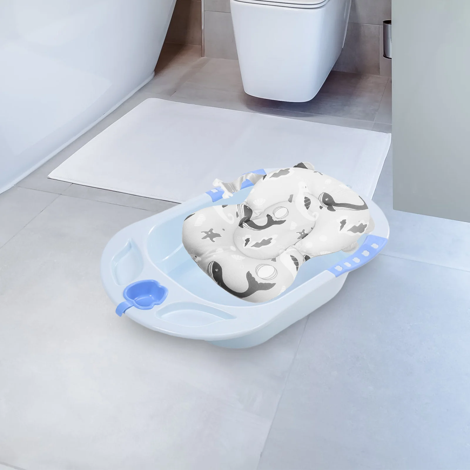 Red de soporte para bañera de bebé para recién nacidos, almohadilla de baño infantil, cojín de ducha, alfombrilla antideslizante para bañera