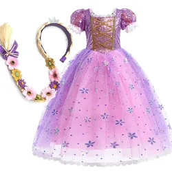 Disfraz de Rapunzel morado con lentejuelas para niñas – Princesa