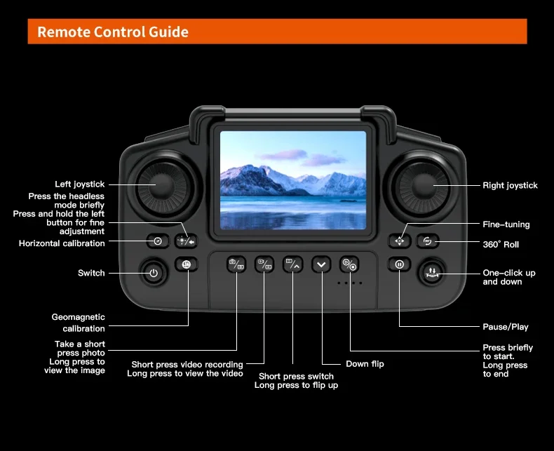 Q1 Drone Quadcopter pantalla mango de Control remoto avión de cuatro ejes HD 480P fotografía UAV fijación de altitud espuma aviones Juguetes - imagen 5