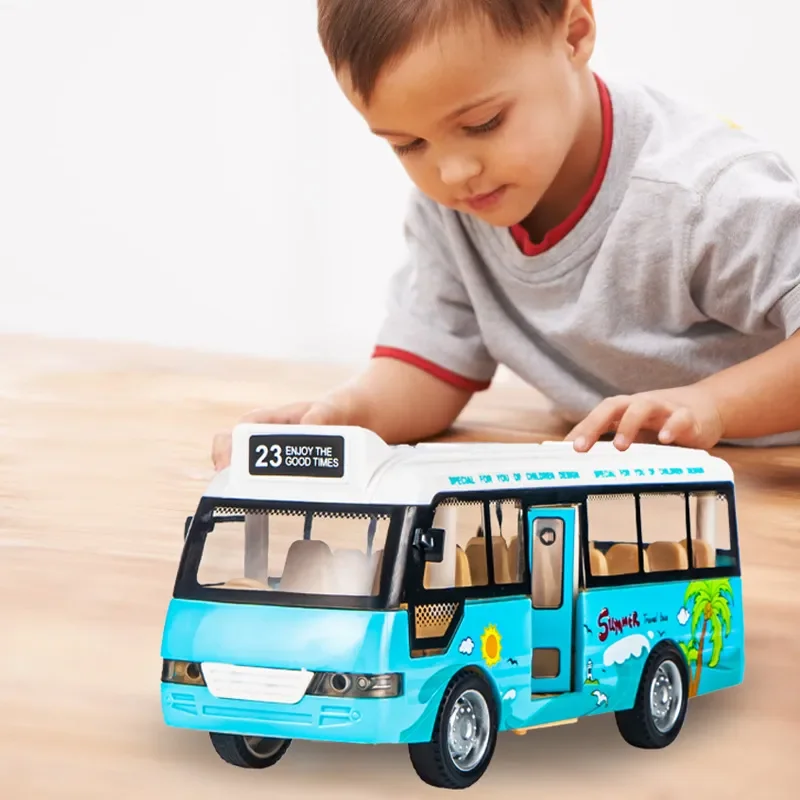 Autobús urbano de juguete para niños – Sonido, luces, puertas abiertas