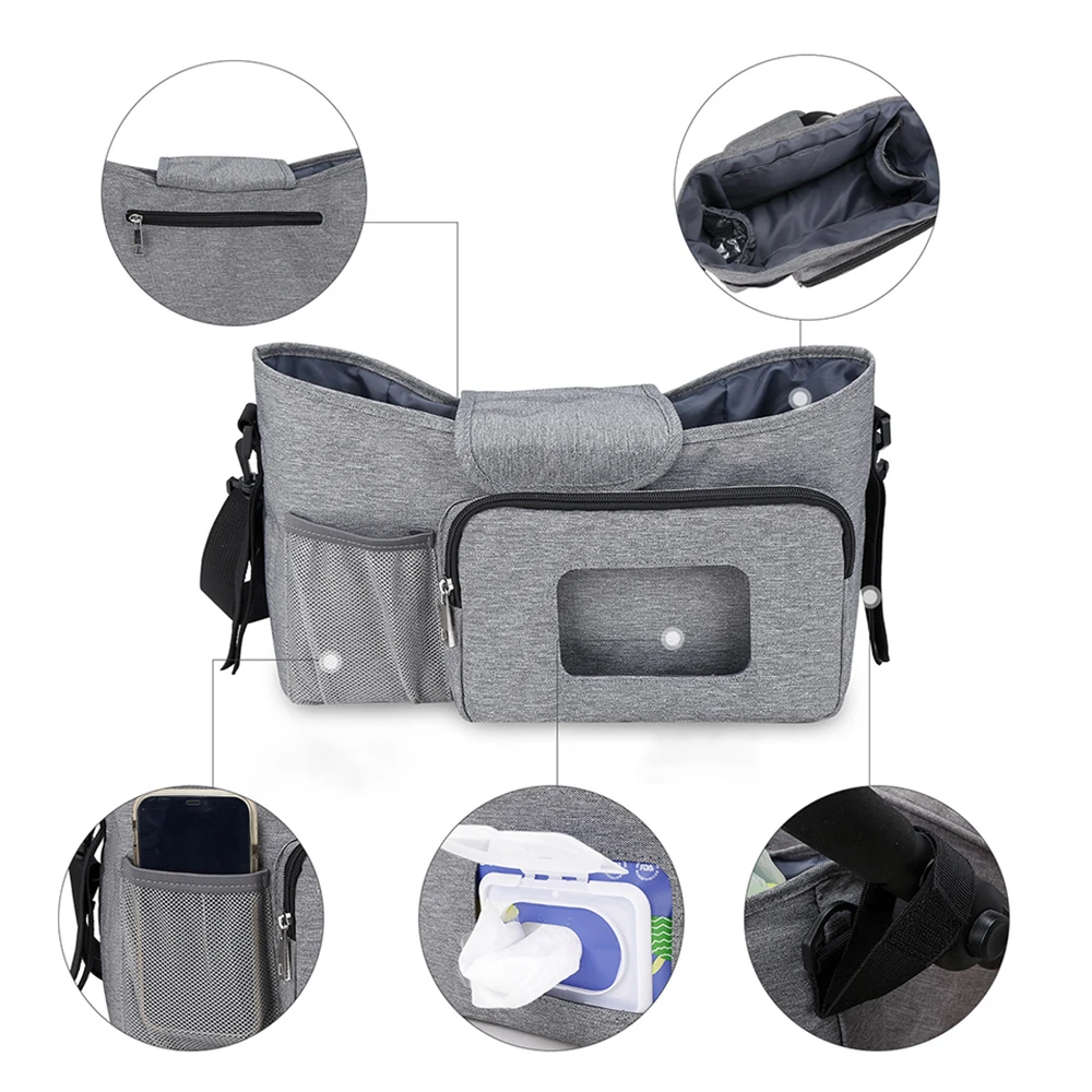 Bolsa de pañales impermeable acolchada para cochecito - imagen 4
