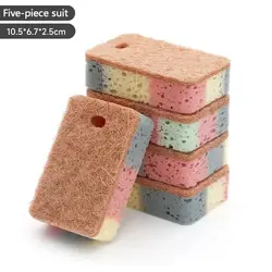 Esponja de limpieza de cocina, se puede utilizar en ambos lados, esponja para lavar platos, paño, herramienta de limpieza del hogar, 1/5 Uds.