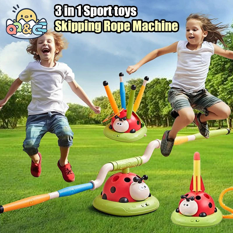 Máquina de cuerda para saltar para niños 3 en 1, juego de virola, máquina deportiva ajustable, juguete de entrenamiento somatosensorial, equipo deportivo para interiores y exteriores - imagen 2