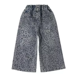 Vaqueros niña estampado leopardo con cintura elástica