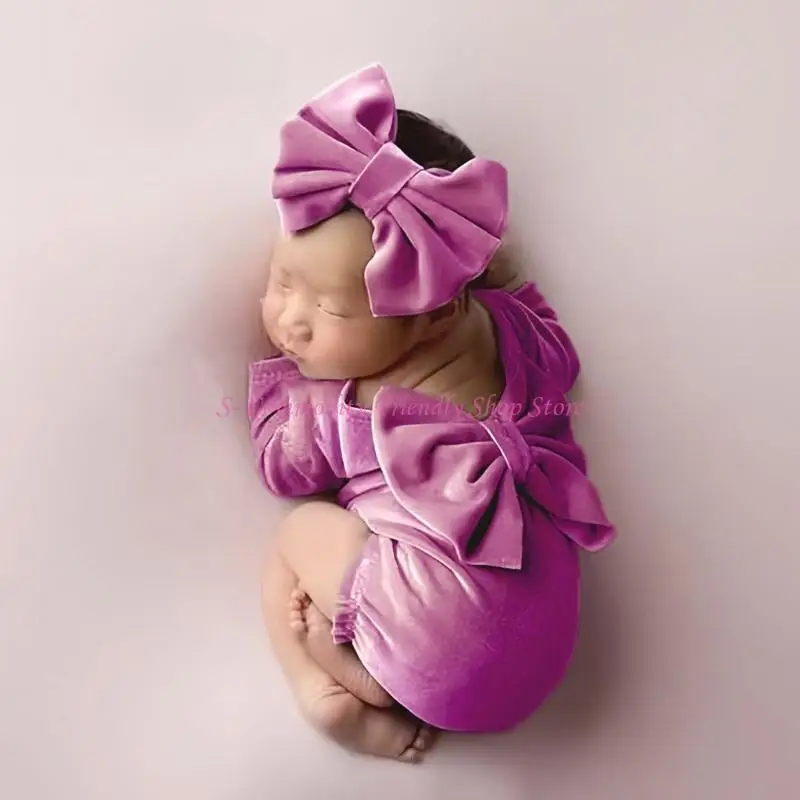 85ae Soft Christmas Adjunto para bebés Diadema para fotografía para bebés Evento fotografía - imagen 5