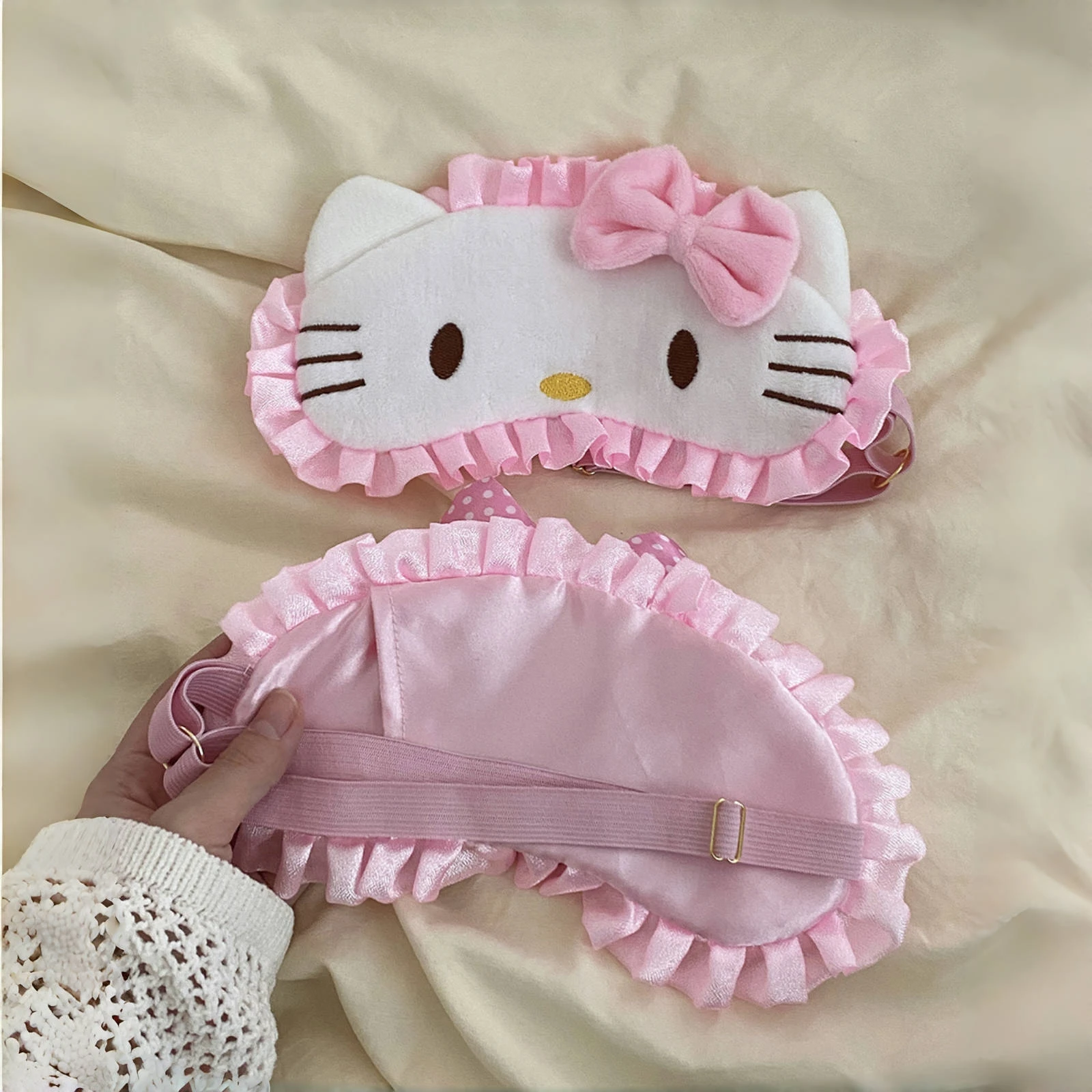 Precioso parche en el ojo My Melody Kawaii Hello Kitty con los ojos vendados Lolita Girl Nap viaje sombra de ojos opaca regalos - imagen 4