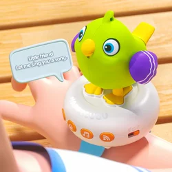 Reloj de pájaro parlante eléctrico para niños, dispositivo electrónico educativo con registro de inducción controlado por sonido, repetidor para mascotas