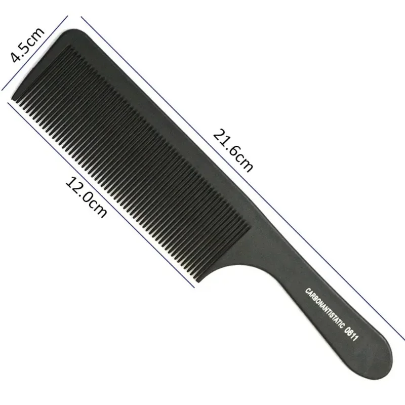 Peine de corte de pelo plano negro, herramienta de corte de pelo resistente al calor, peines antiestáticos de carbono para peluquería y estilista, 1 ud. - imagen 5