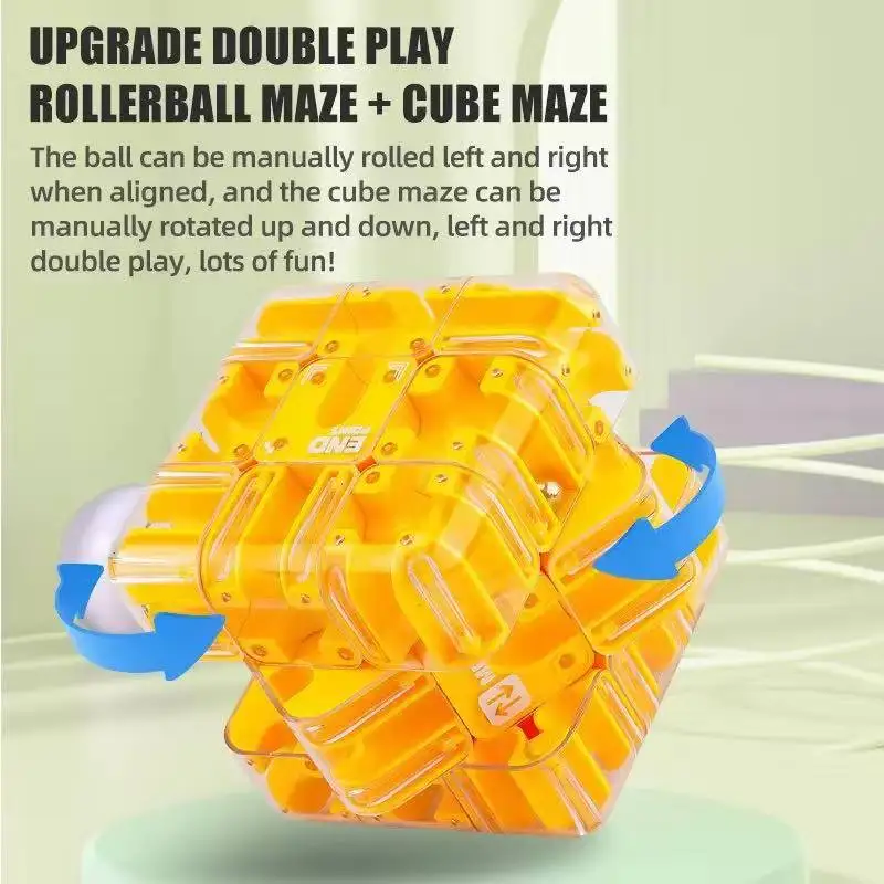 Rompecabezas laberinto 3D en cubo transparente – Antiestrés niños - imagen 2