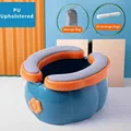 Blue PU Upholstered