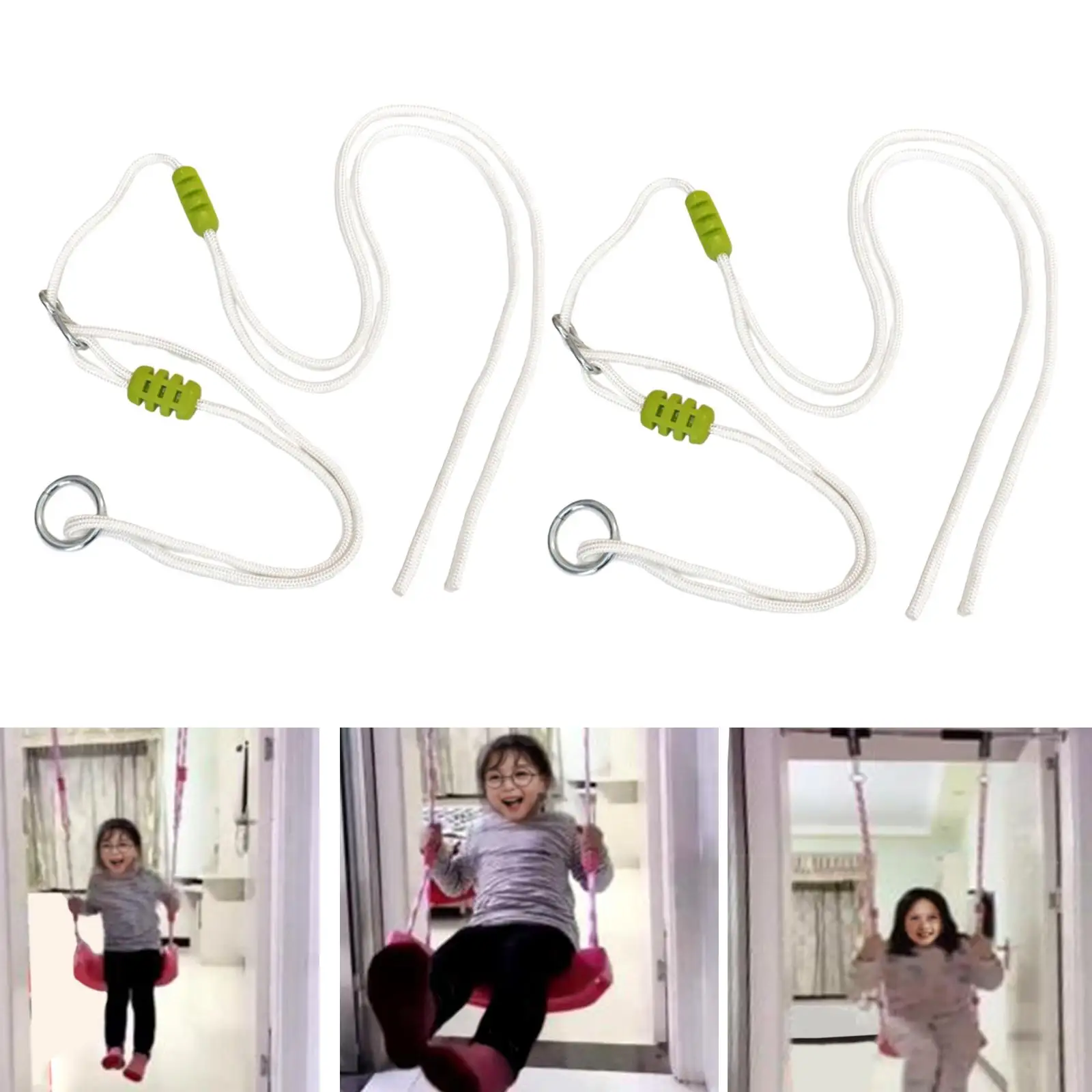 2 Pieces Swing Ropes Spart Part Portable Sturdy Length Adjustable Multi Strand for Outdoor Swings Garden Playground Accessories