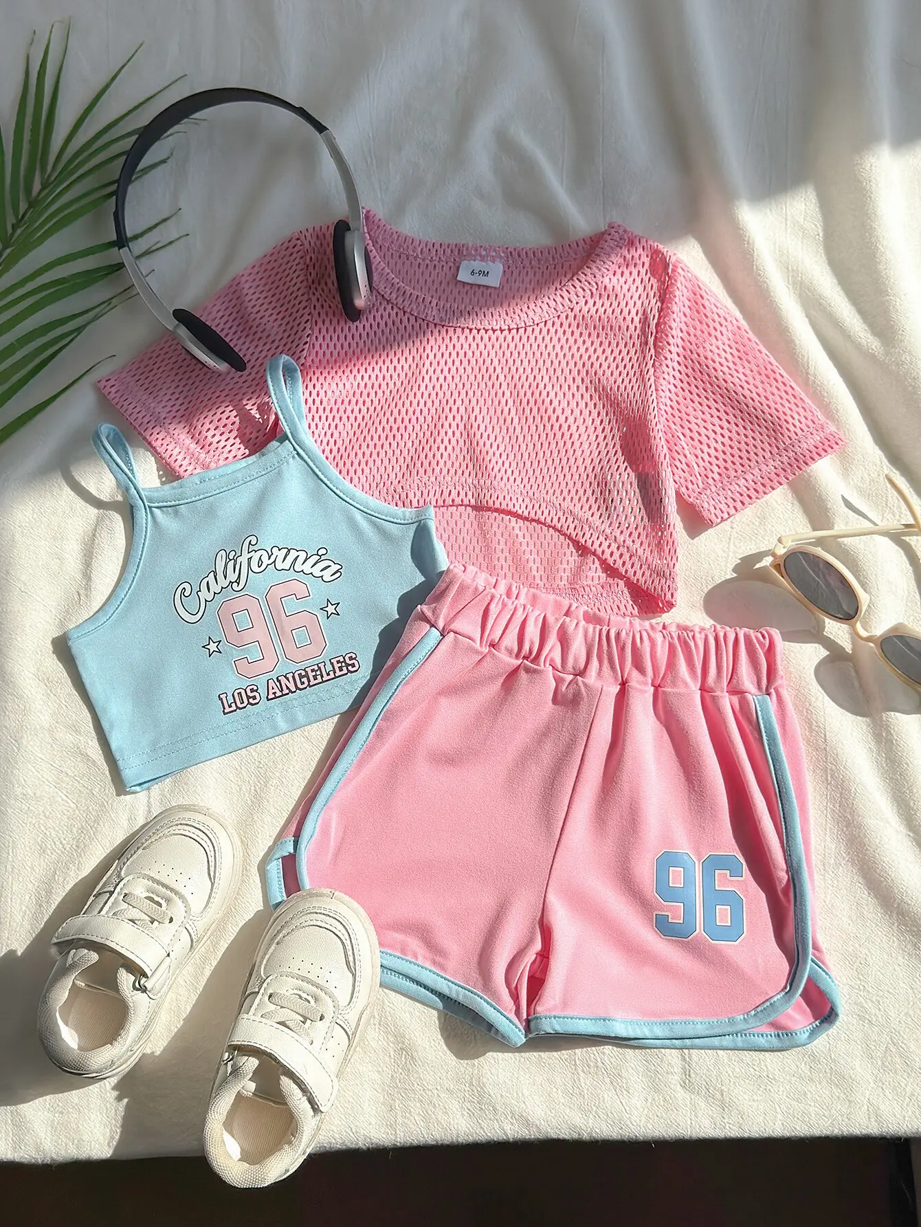 Conjunto deportivo para niña con estampado digital y holgado