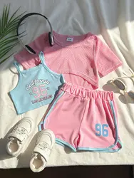 Conjunto deportivo para niña con estampado digital y holgado