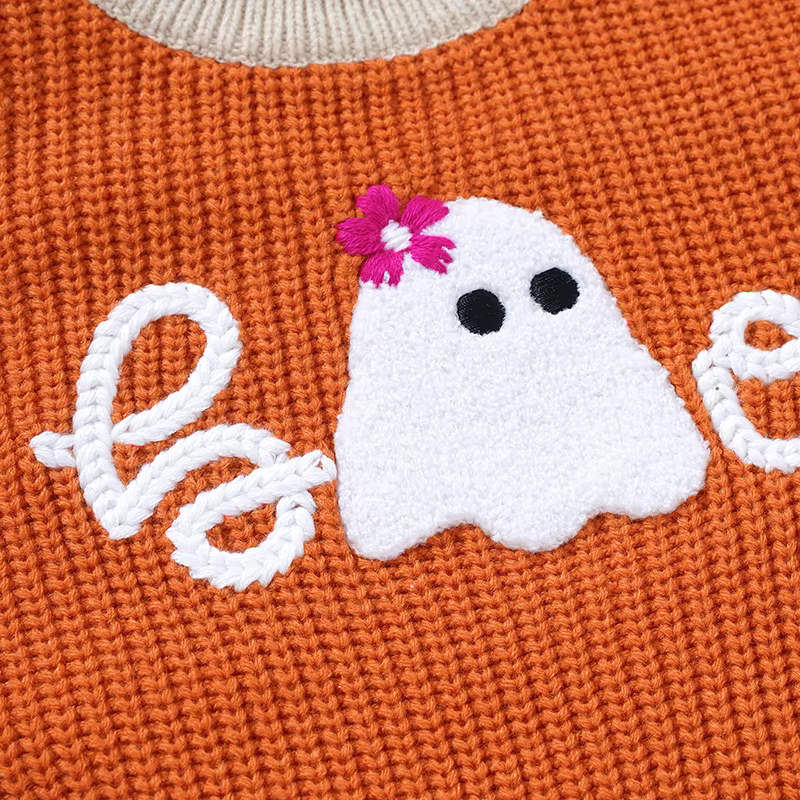 Jersey de punto invierno para niñas pequeñas en color naranja - imagen 5