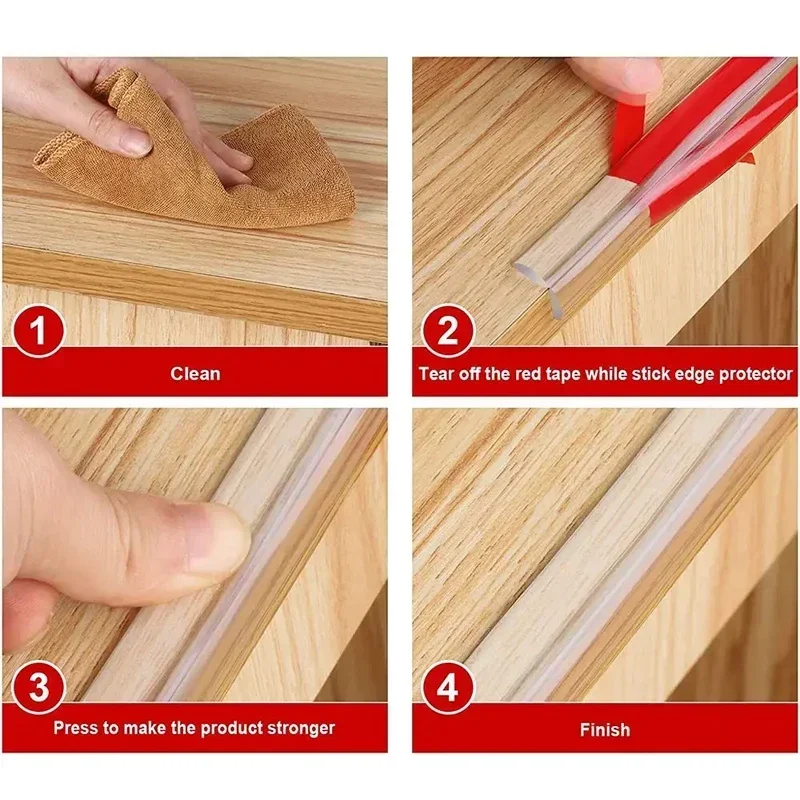 Protector de bordes mesa para bebés PVC transparente autoadhesivo - imagen 4