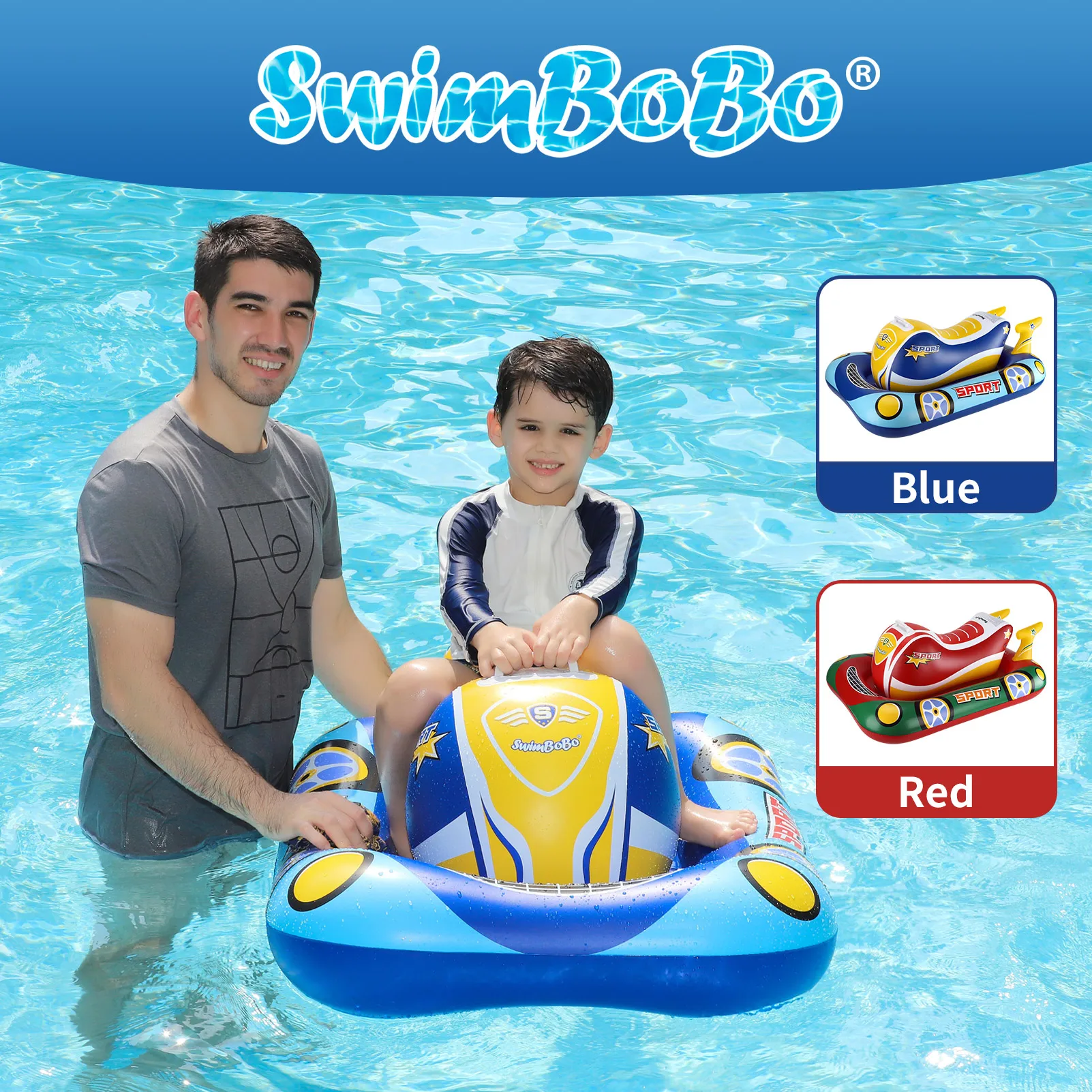 Swimbobo Flotador hinchable lancha motora para bebés y niños - imagen 3