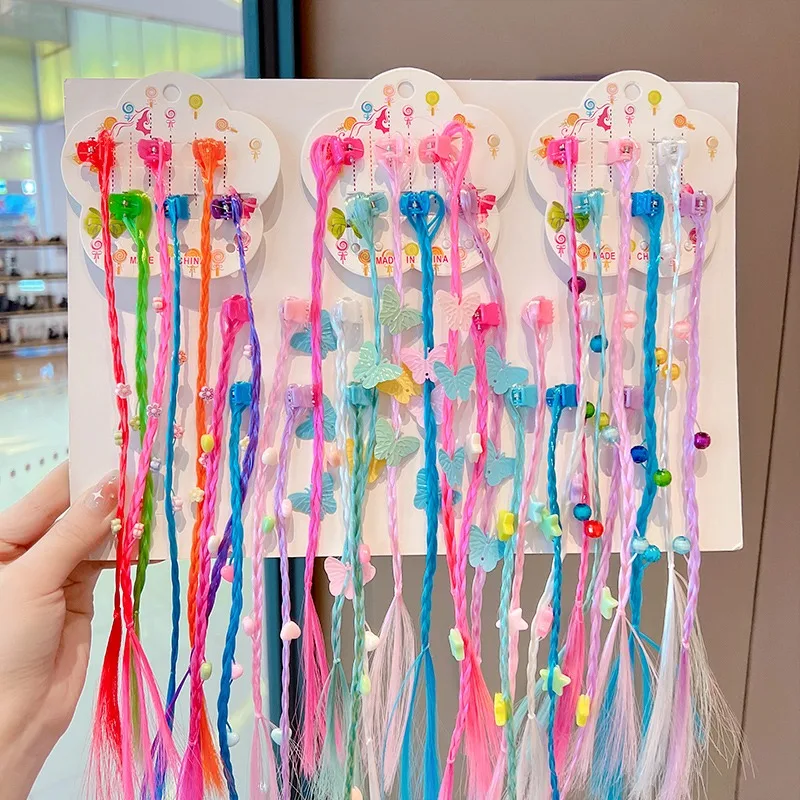 Pinzas de pelo con rastas multicolor para niña – look divertido - imagen 3