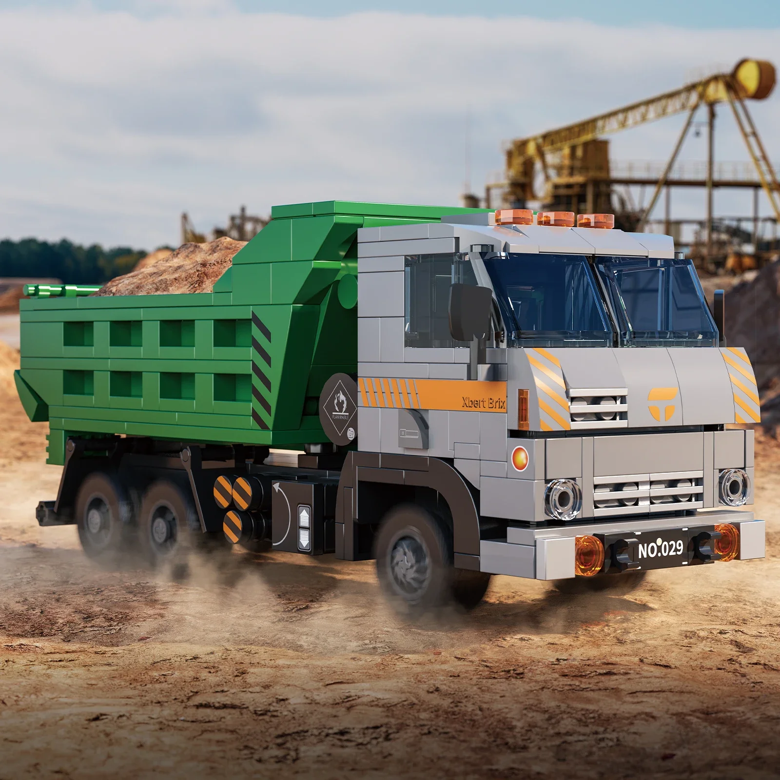 Bloques de construcción de camión de carga para niños, camión de transporte de arena y barro, modelo de ladrillos, decoración de escritorio, juguetes Diy, regalos de vacaciones, 467 Uds. - imagen 4