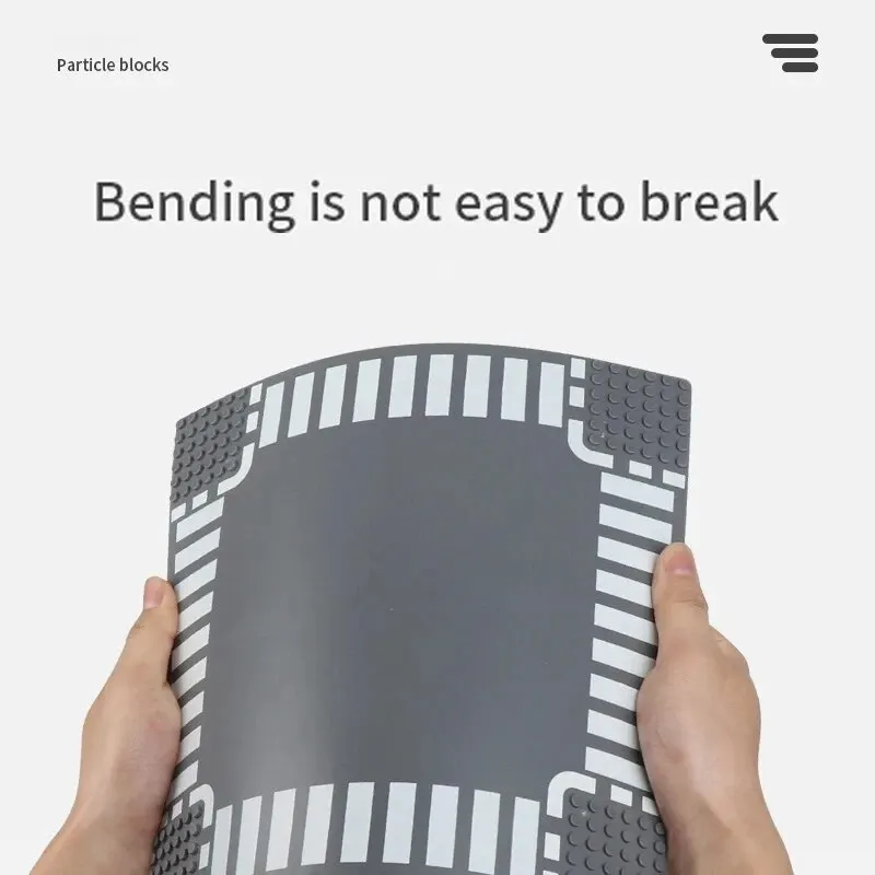 Bloques de construcción de carretera clásicos, placa Base, vista de la ciudad, figuras de tráfico, juguetes de construcción, 32 puntos, placas Base de plástico - imagen 3