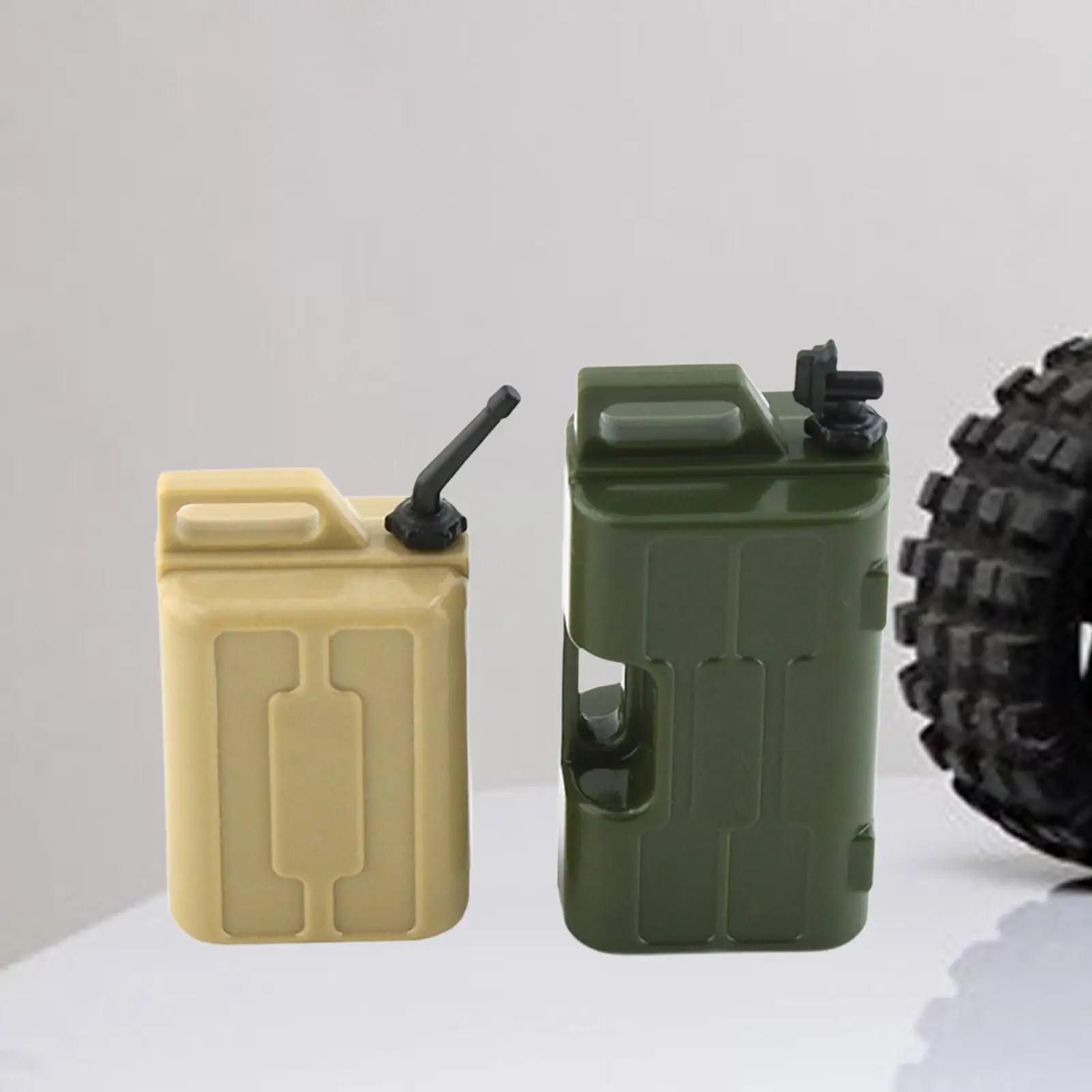 2x RC Car Simulation Fuel Tank and Can Set Decorative Simulated Decoration for TRX4 SCX10 1:10 Crawlers Remote Control Car Parts