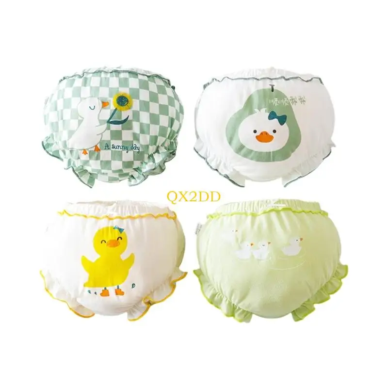 QX2D 4PCS Girls Strethery Wate Strisw Rear Fabrá suave juguetón durante 6 meses a 7 años - imagen 2