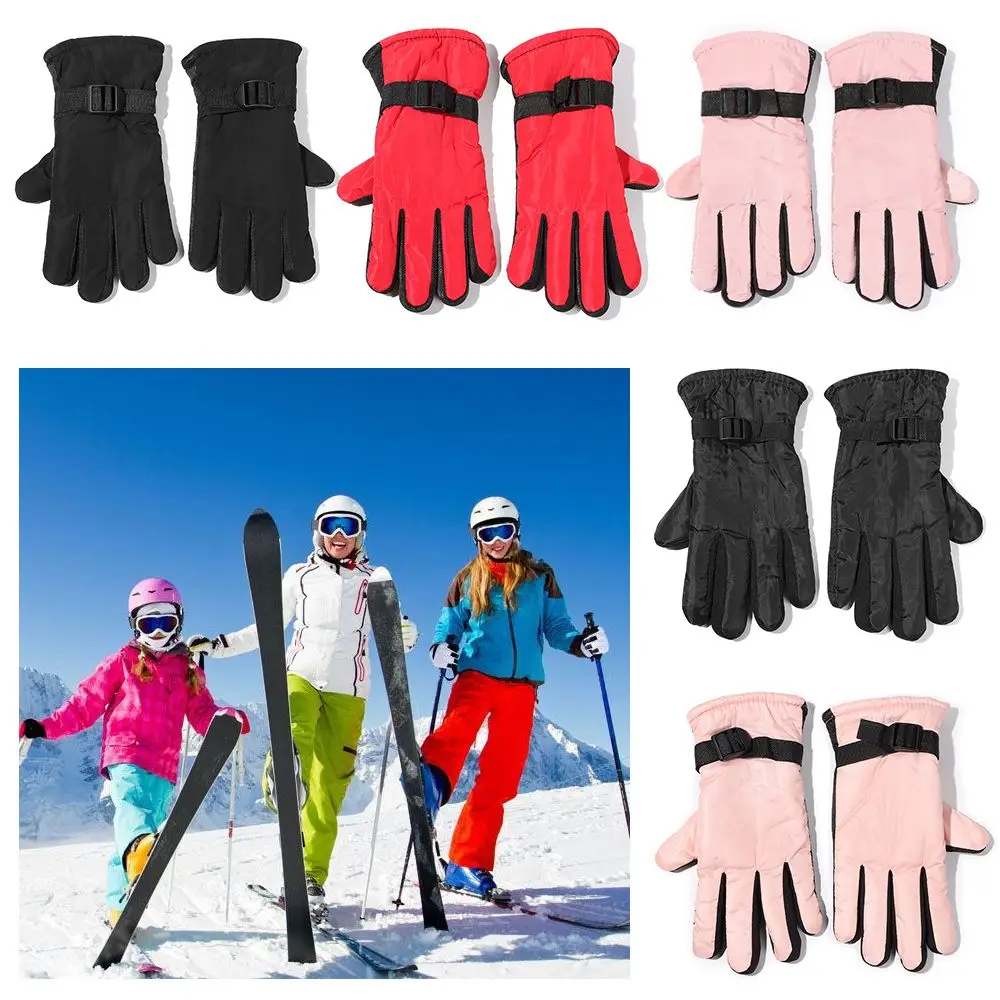 1 par de guantes para niños y niñas, guantes de esquí cálidos impermeables para invierno para adultos, mitones para niños, guantes para nieve al aire libre - imagen 2