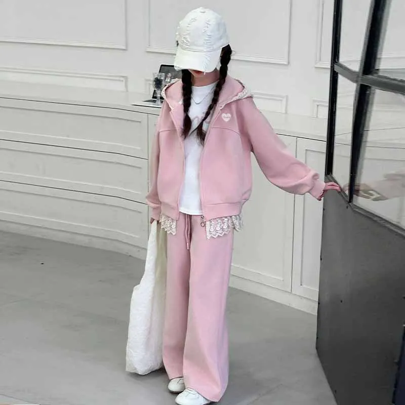 Conjunto abrigo y pantalón con capucha para niña – Ideal otoño - imagen 5